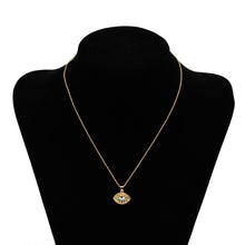 Load image into Gallery viewer, Eye Shaped Evil Eye with Colourful Stones Pendant Necklace - Jewellery