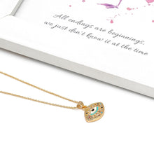 Load image into Gallery viewer, Eye Shaped Evil Eye with Colourful Stones Pendant Necklace - Jewellery