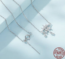 Load image into Gallery viewer, Eye Shaped Evil Eye with Star Charm Silver Necklace - Necklace