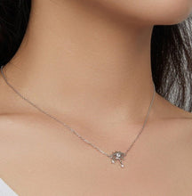 Load image into Gallery viewer, Eye Shaped Evil Eye with Star Charm Silver Necklace - Necklace