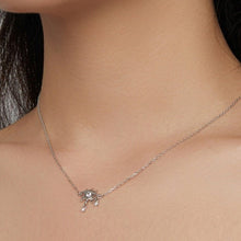 Load image into Gallery viewer, Eye Shaped Evil Eye with Star Charm Silver Necklace - Necklace