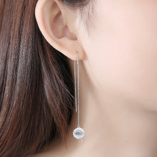 Load image into Gallery viewer, Eye Shaped Evil Eyes Silver Threader Earrings - EarringsCircular Evil Eyes