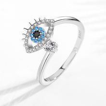 Load image into Gallery viewer, Eye with Lashes Shaped Evil Eye Silver Ring - RingRose Gold