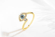 Load image into Gallery viewer, Eye with Lashes Shaped Evil Eye Silver Ring - RingRose Gold