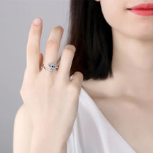Load image into Gallery viewer, Eye with Lashes Shaped Evil Eye Silver Ring - RingRose Gold