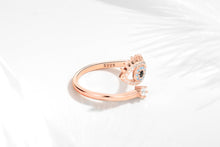 Load image into Gallery viewer, Eye with Lashes Shaped Evil Eye Silver Ring - RingRose Gold