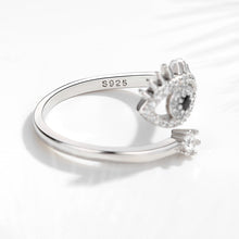 Load image into Gallery viewer, Eye with Lashes Shaped Evil Eye Silver Ring - RingRose Gold
