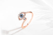 Load image into Gallery viewer, Eye with Lashes Shaped Evil Eye Silver Ring - RingRose Gold
