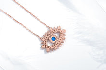 Load image into Gallery viewer, Eyes with Eyelashes Shaped Evil Eye Silver Necklaces - NecklaceGold