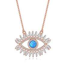 Load image into Gallery viewer, Eyes with Eyelashes Shaped Evil Eye Silver Necklaces - NecklaceGold