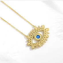Load image into Gallery viewer, Eyes with Eyelashes Shaped Evil Eye Silver Necklaces - NecklaceGold
