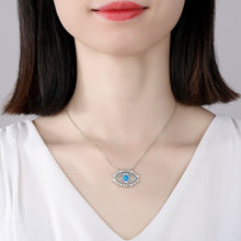 Load image into Gallery viewer, Eyes with Eyelashes Shaped Evil Eye Silver Necklaces - NecklaceGold