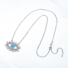 Load image into Gallery viewer, Eyes with Eyelashes Shaped Evil Eye Silver Necklaces - NecklaceGold