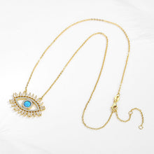 Load image into Gallery viewer, Eyes with Eyelashes Shaped Evil Eye Silver Necklaces - NecklaceGold