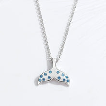 Load image into Gallery viewer, Fish Tail Evil Eyes Silver Necklace - Necklace