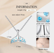 Load image into Gallery viewer, Fish Tail Evil Eyes Silver Necklace - Necklace