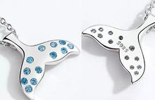 Load image into Gallery viewer, Fish Tail Evil Eyes Silver Necklace - Necklace