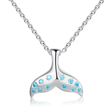 Load image into Gallery viewer, Fish Tail Evil Eyes Silver Necklace - Necklace