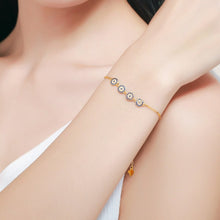 Load image into Gallery viewer, Four Evil Eyes Silver Bracelets - BraceletGold