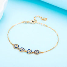 Load image into Gallery viewer, Four Evil Eyes Silver Bracelets - BraceletGold