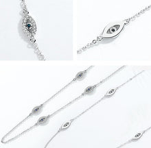 Load image into Gallery viewer, Four Evil Eyes Silver Necklaces - NecklaceRose GoldCircular Shape