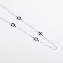 Load image into Gallery viewer, Four Evil Eyes Silver Necklaces - NecklaceRose GoldCircular Shape
