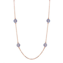 Load image into Gallery viewer, Four Evil Eyes Silver Necklaces - NecklaceRose GoldCircular Shape
