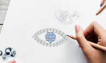 Load image into Gallery viewer, Gold Colored Blue and White Stone Evil Eye Silver Stud Earrings - EarringsSilver