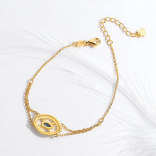 Load image into Gallery viewer, Gold Colored Blue Stone Evil Eye Silver Bracelet - BraceletGold - Style 2