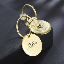 Load image into Gallery viewer, Gold Colored Chunky Evil Eye Silver Earrings - Earrings