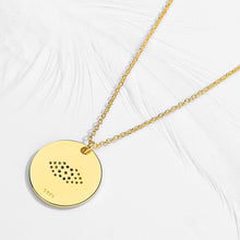 Load image into Gallery viewer, Gold Coloured Circular Evil Eye Silver Necklace - Necklace