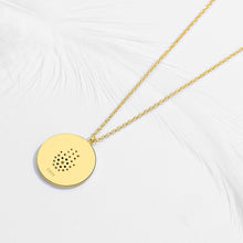 Load image into Gallery viewer, Gold Coloured Circular Hamsa Hand Silver Necklace - Necklace