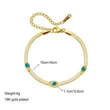 Load image into Gallery viewer, Gold Plated White Evil Eye Bracelet - Bracelet