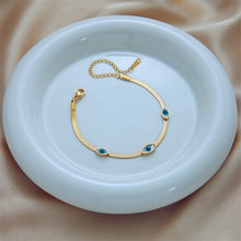 Load image into Gallery viewer, Gold Plated White Evil Eye Bracelet - Bracelet