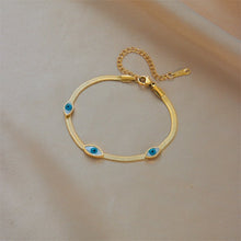 Load image into Gallery viewer, Gold Plated White Evil Eye Bracelet - Bracelet