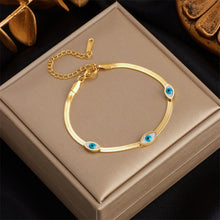 Load image into Gallery viewer, Gold Plated White Evil Eye Bracelet - Bracelet