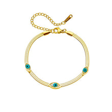 Load image into Gallery viewer, Gold Plated White Evil Eye Bracelet - Bracelet