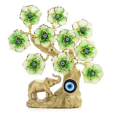 Load image into Gallery viewer, Golden Elephant with Tree of Life Evil Eye Desktop Ornament - Ornament