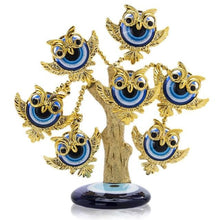 Load image into Gallery viewer, Golden Owls Themed Evil Eye Desktop Ornament - Ornament