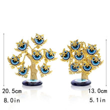 Load image into Gallery viewer, Golden Owls Themed Evil Eye Desktop Ornament - Ornament