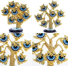Load image into Gallery viewer, Golden Owls Themed Evil Eye Desktop Ornament - Ornament