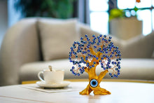 Load image into Gallery viewer, Golden Tree of Life with Evil Eyes Desktop Ornament - Ornament