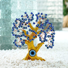 Load image into Gallery viewer, Golden Tree of Life with Evil Eyes Desktop Ornament - Ornament