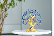 Load image into Gallery viewer, Golden Tree of Life with Evil Eyes Desktop Ornament - Ornament