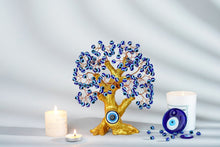 Load image into Gallery viewer, Golden Tree of Life with Evil Eyes Desktop Ornament - Ornament