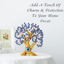 Load image into Gallery viewer, Golden Tree of Life with Evil Eyes Desktop Ornament - Ornament