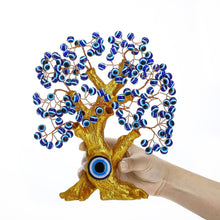 Load image into Gallery viewer, Golden Tree of Life with Evil Eyes Desktop Ornament - Ornament