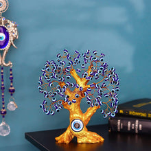 Load image into Gallery viewer, Golden Tree of Life with Evil Eyes Desktop Ornament - Ornament