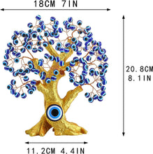 Load image into Gallery viewer, Golden Tree of Life with Evil Eyes Desktop Ornament - Ornament