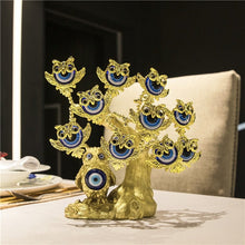 Load image into Gallery viewer, Goldens Owls with Evil Eyes Desktop Ornament - Ornament
